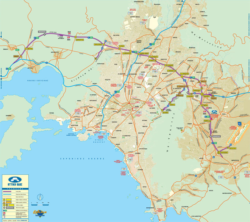 Карта дороги Attiki в Греции