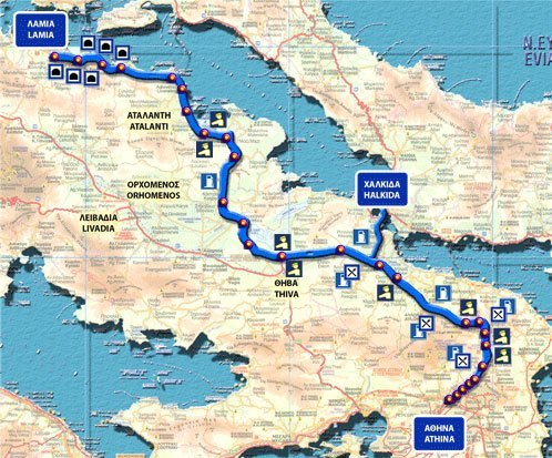 Карта дороги Pathe в Греции