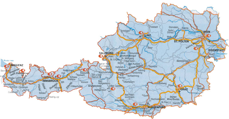 Карта платных дорог Австрии 2022