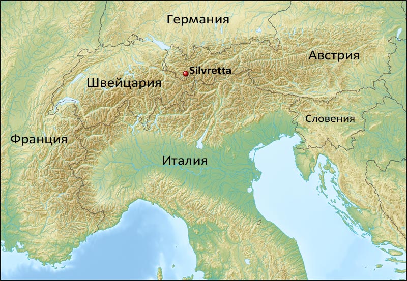 Расположение Silvretta High Alpine Road