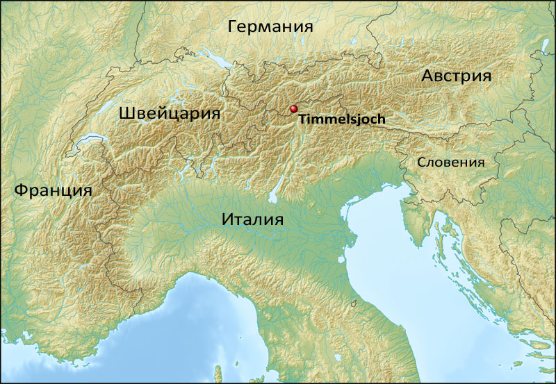 Расположение дороги Timmelsjoch High Alpine Road