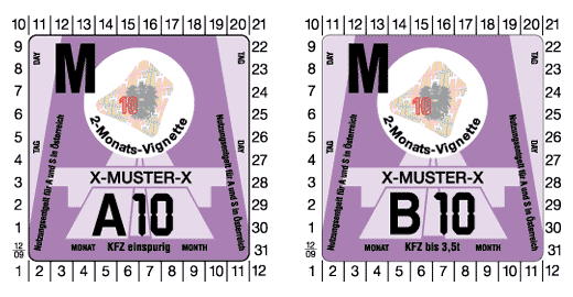 Виньетка Австрии 2010 на 2 месяца