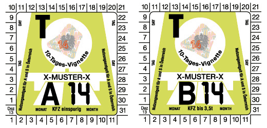 Виньетка на машину в Европе. Австрийская виньетка евро 6. Vignette Austria Guide.