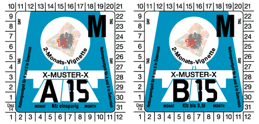 Виньетка Австрии 2015 на 2 месяца