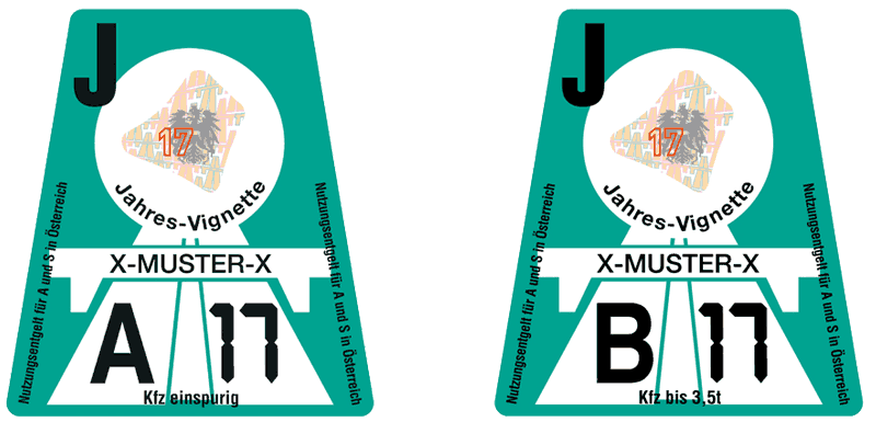 Виньетка Австрии 2017 на 1 год