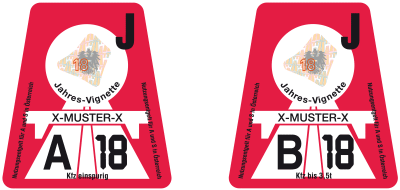 Виньетка Австрии 2018 на 1 год