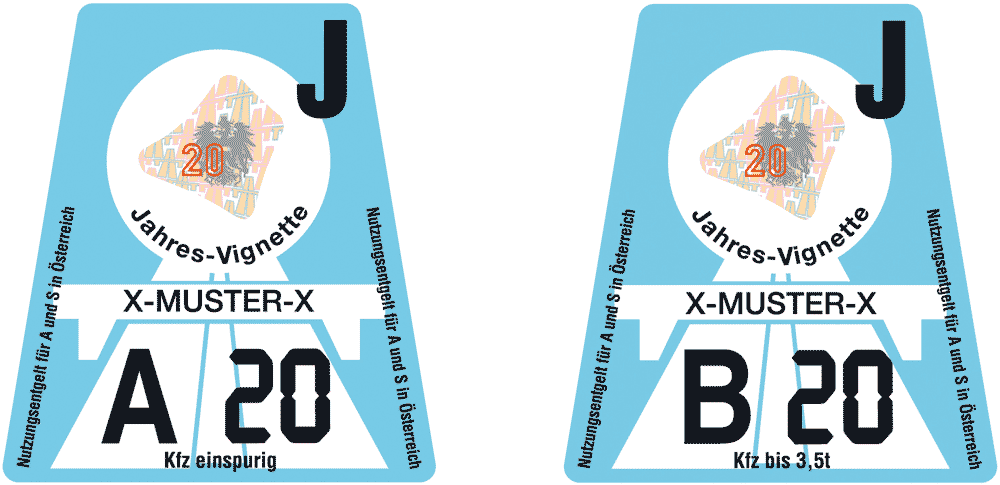 Виньетка Австрии 2020 на 1 год