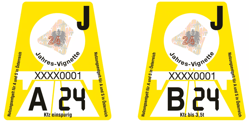 Austrian vignette for 1 year 2024