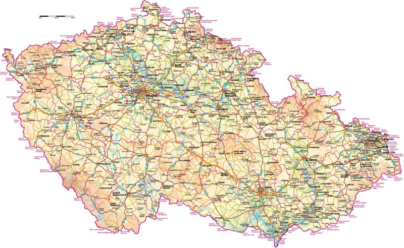 Карта автомобильных дорог Чехии
