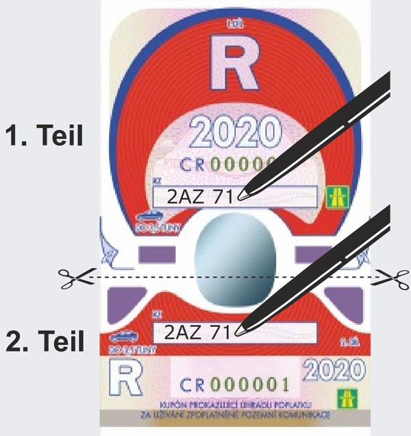 Заполнение купона виньетки в Чехии