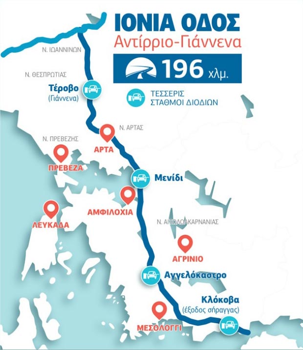Карта дороги Ionia в Греции