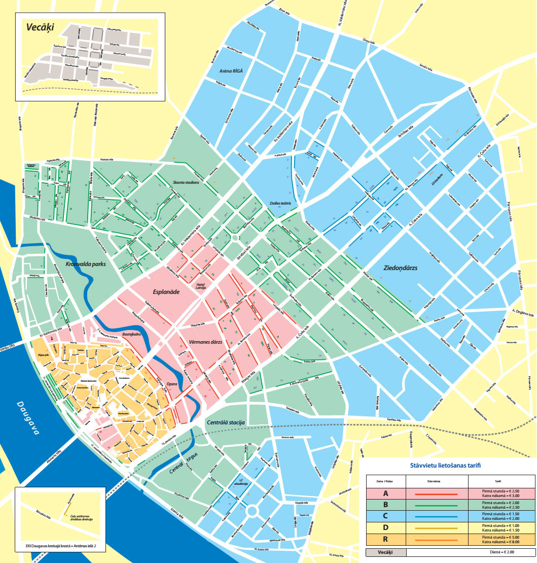 Карта парковок в Риге