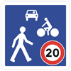 Знак пешеходной зоны в Люксембурге
