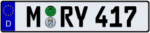 Registration code on plate