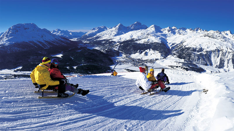 Спуск на санях (Schlitteln) от Преды до Бергюна (6 км)