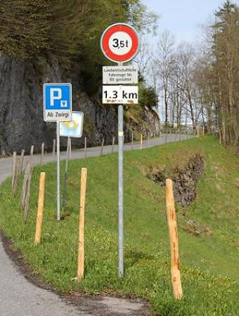 Ограничения на ТС на перевале Grosse Scheidegg в Lammi