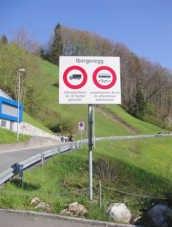 Ограничения на ТС на перевале Ibergereggpass в La Punt