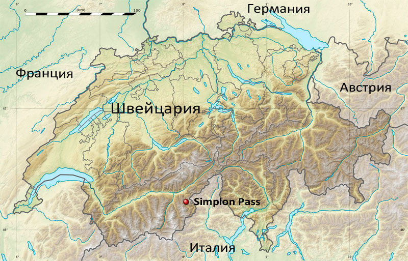 Расположение Simplonpass